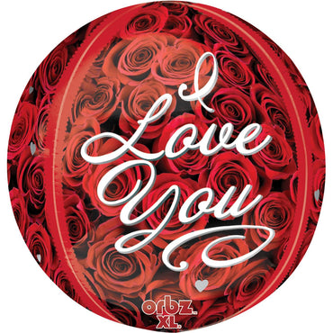 I Love You Roses Orbz Foil Balloon 38x40cm Balloons & Streamers - Party Centre - Party Centre