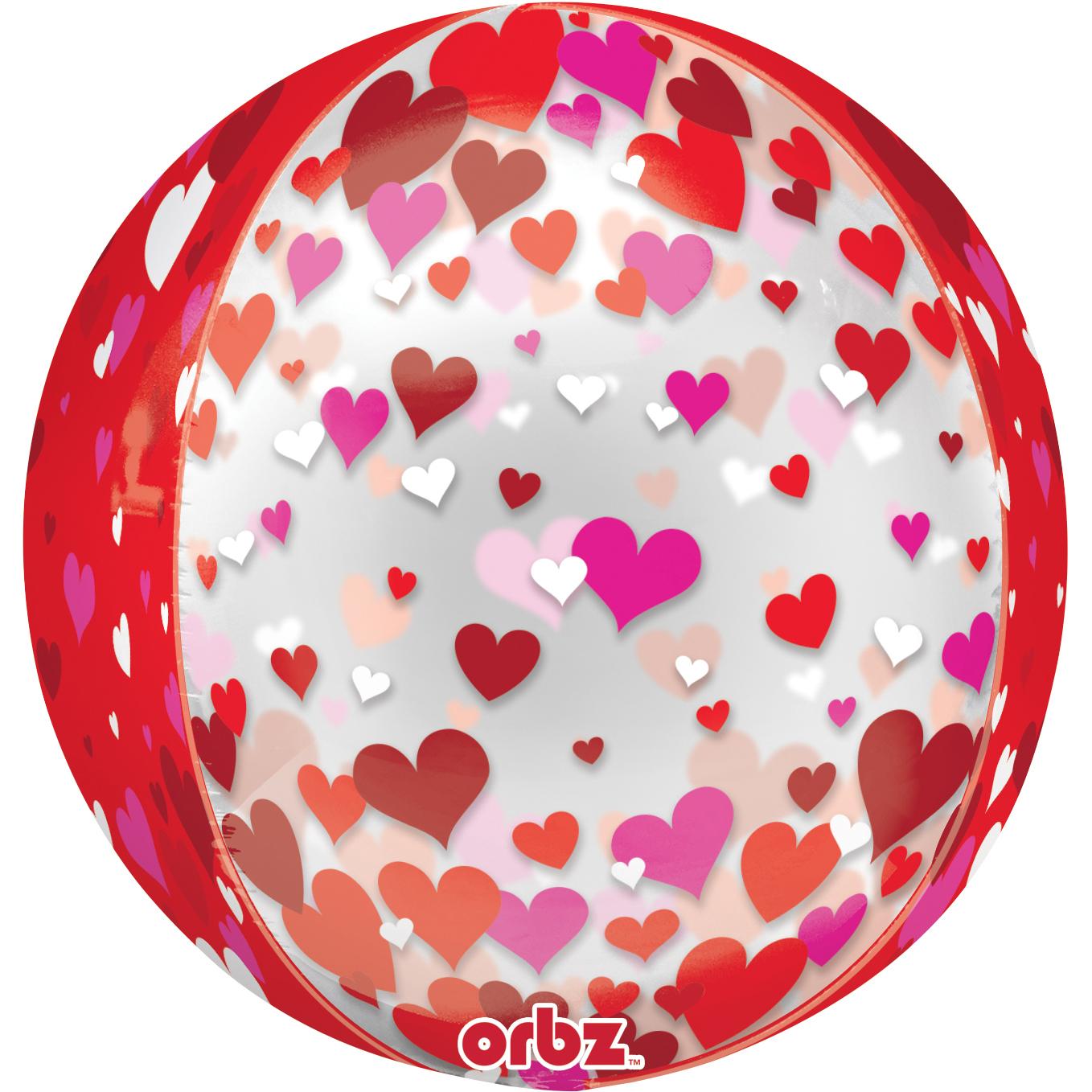 Floating Hearts Orbz Foil Balloon 38x40cm Balloons & Streamers - Party Centre - Party Centre