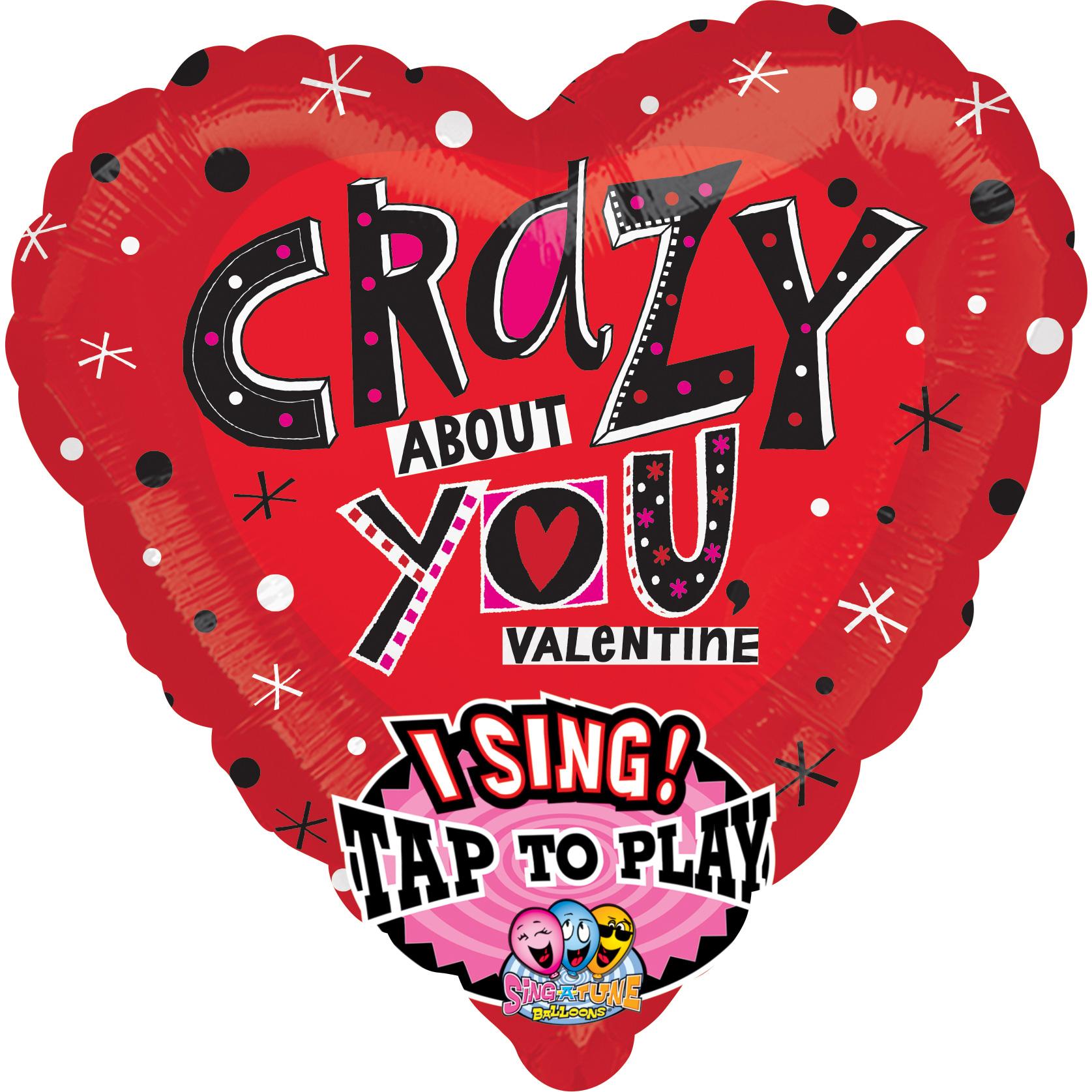 Crazy About You Sing-A-Tune Foil Balloon 29in Balloons & Streamers - Party Centre - Party Centre
