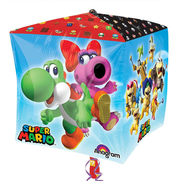 Mario Bros Ultra Shape Cubez 15in Balloons & Streamers - Party Centre - Party Centre