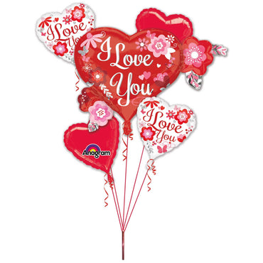 I Love You Flowers Bouquet 5ct Balloons & Streamers - Party Centre - Party Centre