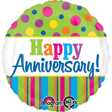 Bright Anniversary Foil Balloon 18in Balloons & Streamers - Party Centre - Party Centre