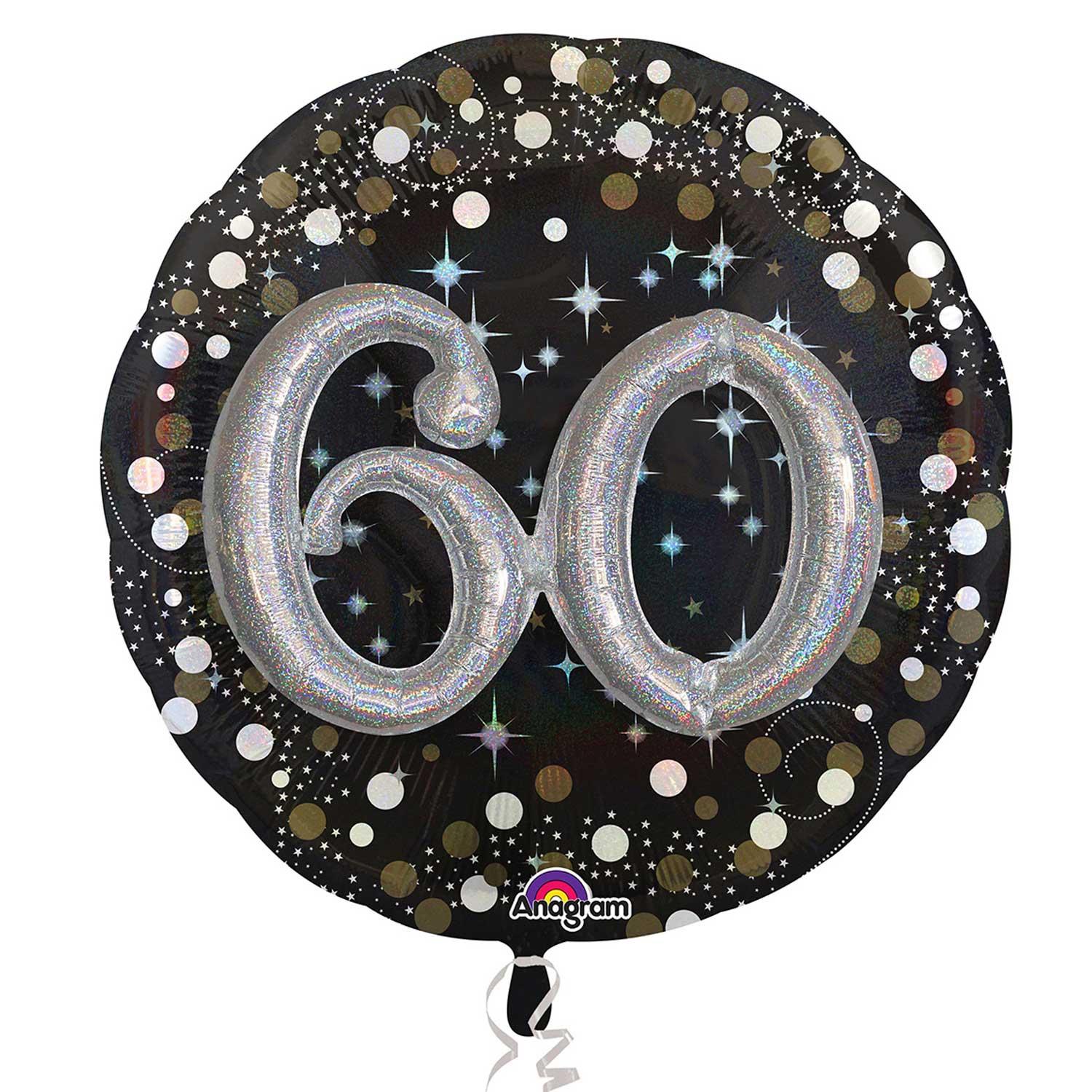 Sparkling 60 Birthday Multi Balloon 36in Balloons & Streamers - Party Centre - Party Centre