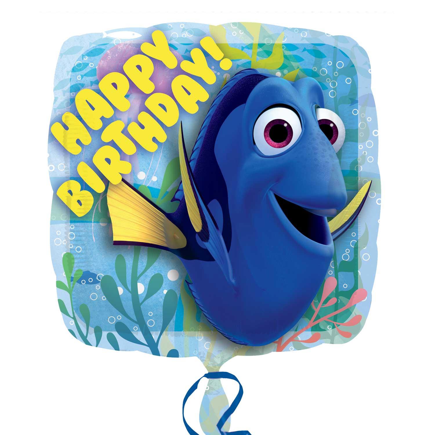 Finding Dory Happy Birthday Square Balloon 18in Balloons & Streamers - Party Centre - Party Centre