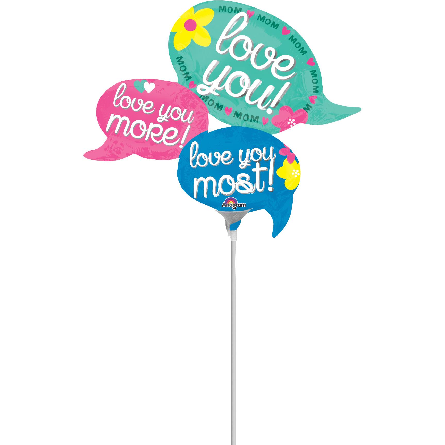 Love Mom Bubble Mini Shape Foil Balloon Balloons & Streamers - Party Centre - Party Centre