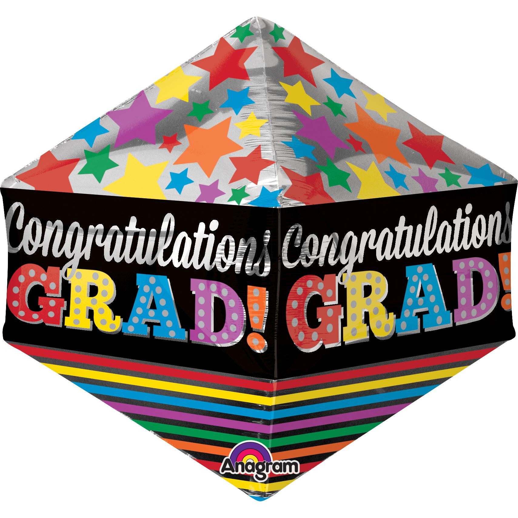 Congratulations Grad Stars & Stripes Anglez Balloon 21in Balloons & Streamers - Party Centre - Party Centre