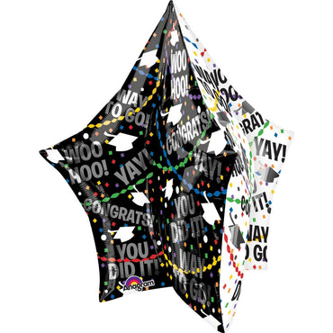 Graduation Star Multi-Panel Balloon 34in Balloons & Streamers - Party Centre - Party Centre