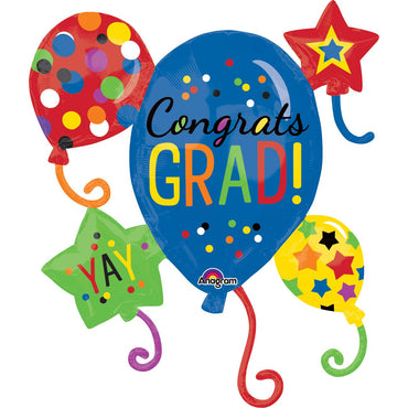 Grad Balloon Cluster SuperShape Foil Balloon 30in Balloons & Streamers - Party Centre - Party Centre