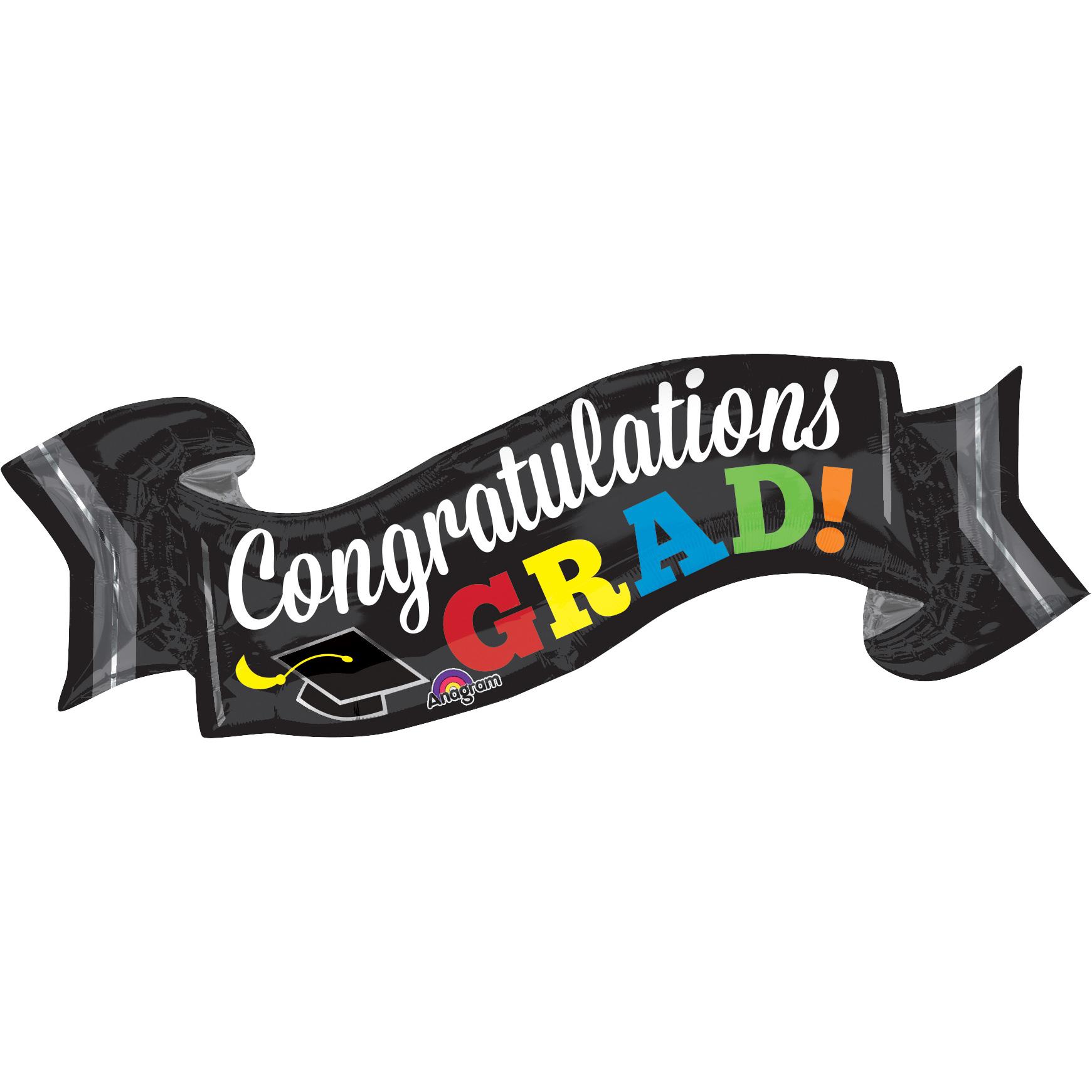 Congratulations Grad Banner SuperShape Balloon 40in Balloons & Streamers - Party Centre - Party Centre