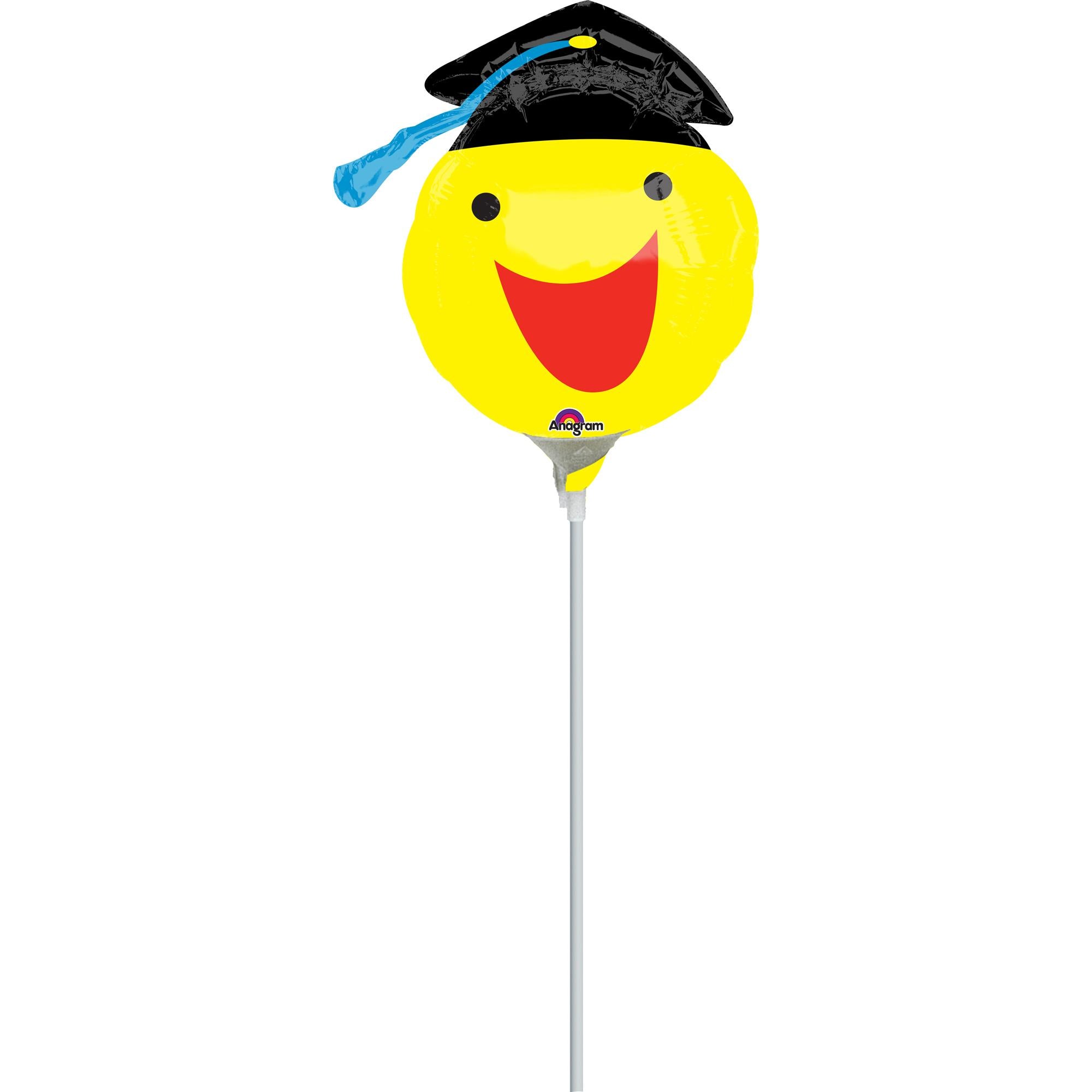 Happy Smiley Face Grad Mini Shape Foil Balloon Balloons & Streamers - Party Centre - Party Centre