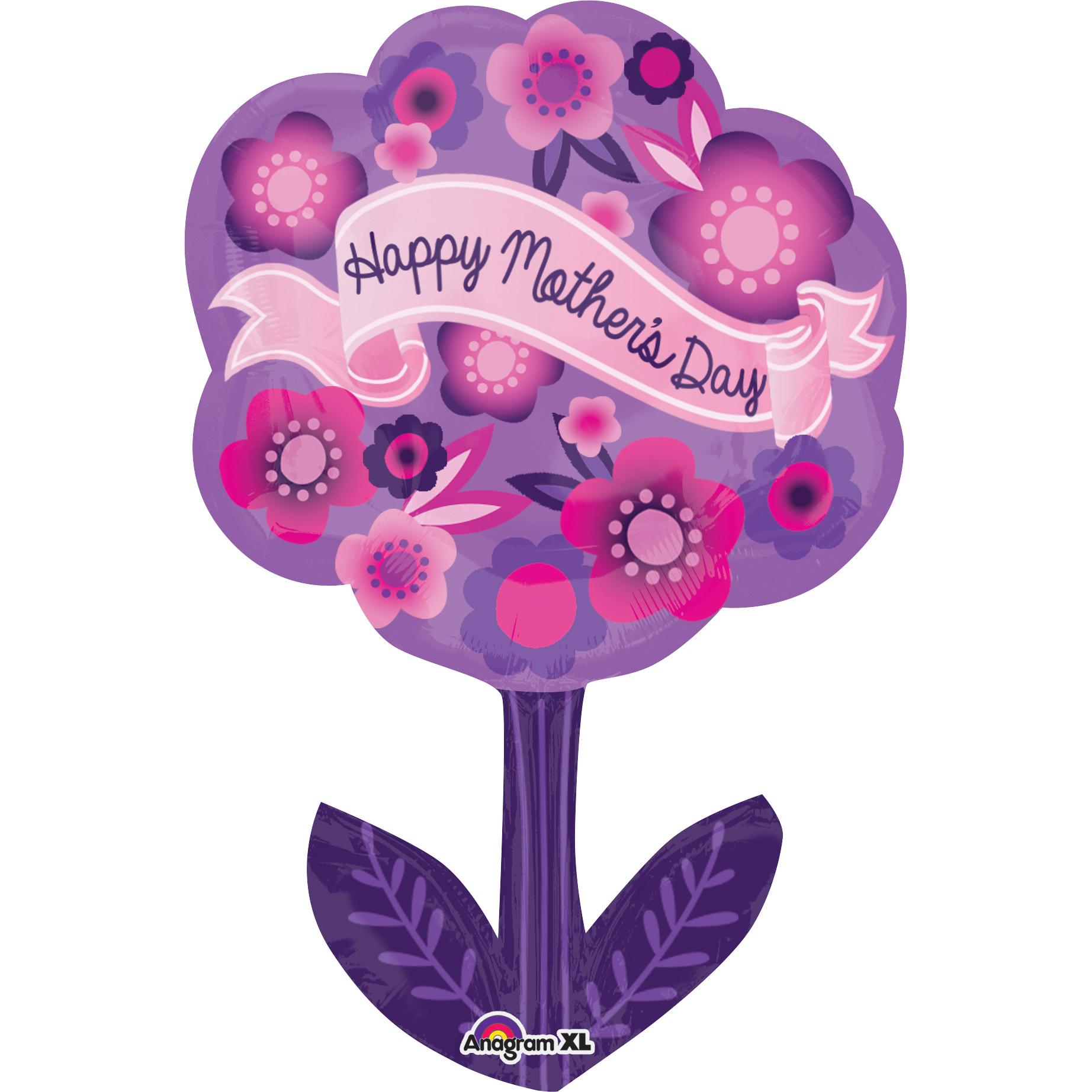 HMD Purple & Pink Flowers Junior Shape Balloon 18in Balloons & Streamers - Party Centre - Party Centre
