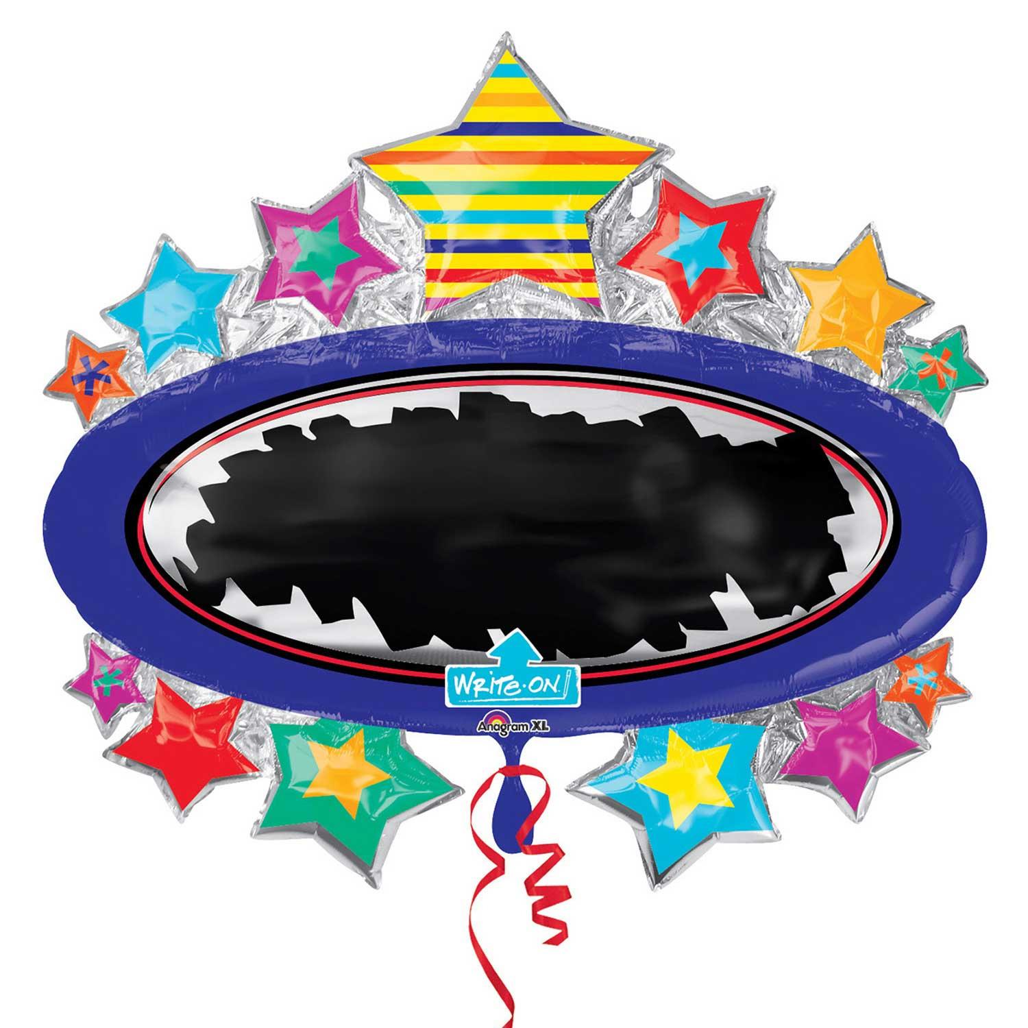 Bright Star Black Board Marquee SuperShape Write-On 31in Balloons & Streamers - Party Centre - Party Centre