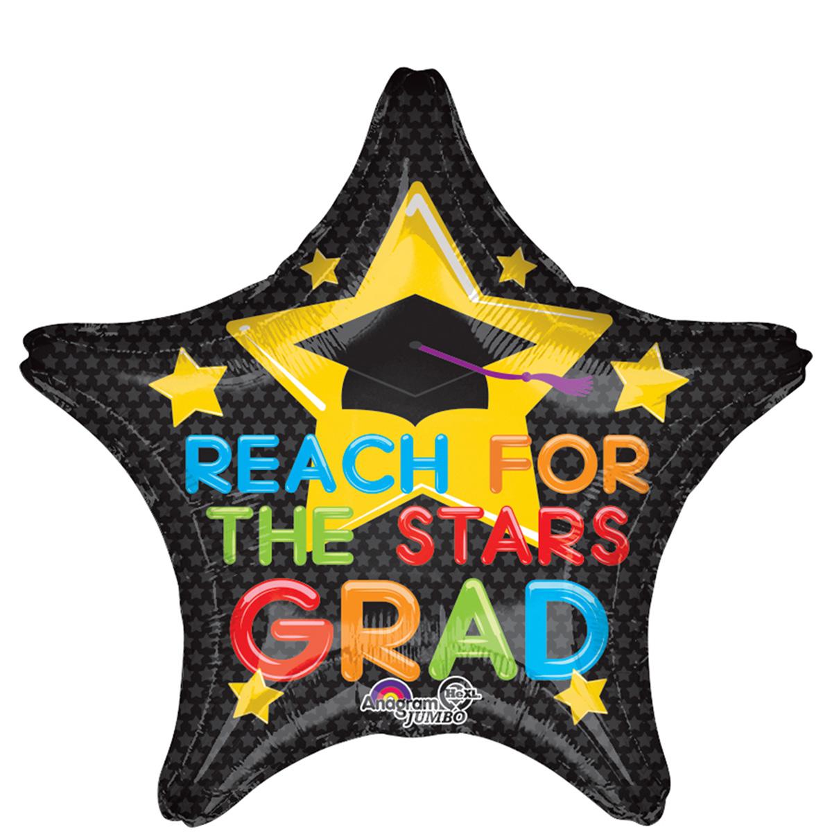 Reach for the Stars Grad Jumbo Foil Balloon 28in Balloons & Streamers - Party Centre - Party Centre