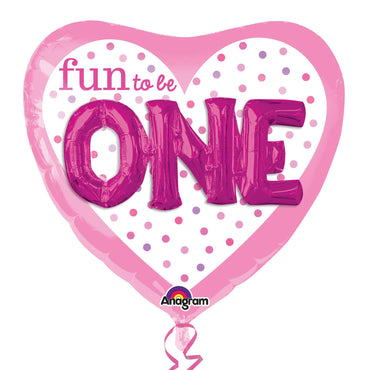 Fun to Be O-N-E Girl Multi Balloon 91cm Balloons & Streamers - Party Centre - Party Centre