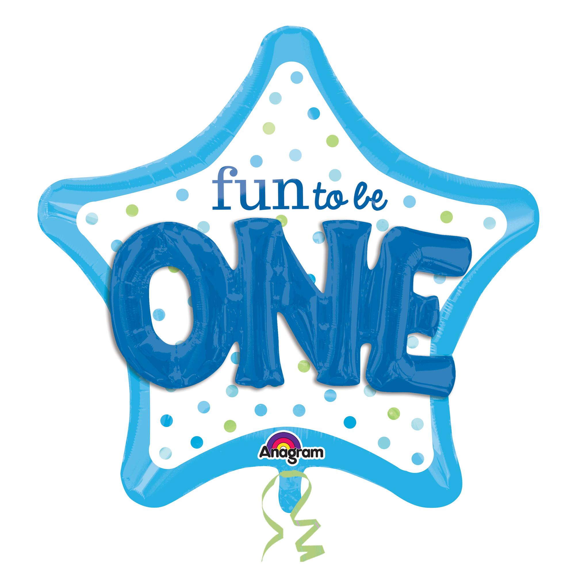 Fun to Be O-N-E Boy Multi Balloon 91cm Balloons & Streamers - Party Centre - Party Centre