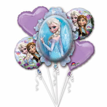 Disney Frozen Balloon Bouquet 5pcs Balloons & Streamers - Party Centre - Party Centre