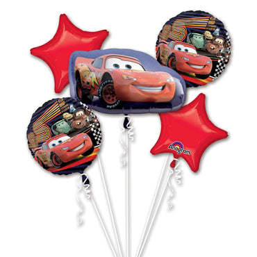 Cars Formula Racer Balloon Bouquet 5pcs Balloons & Streamers - Party Centre - Party Centre