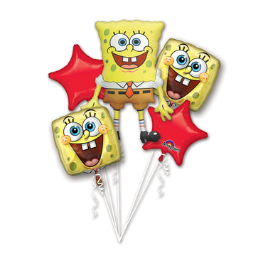 SpongeBob Balloon Bouquet 5pcs Balloons & Streamers - Party Centre - Party Centre