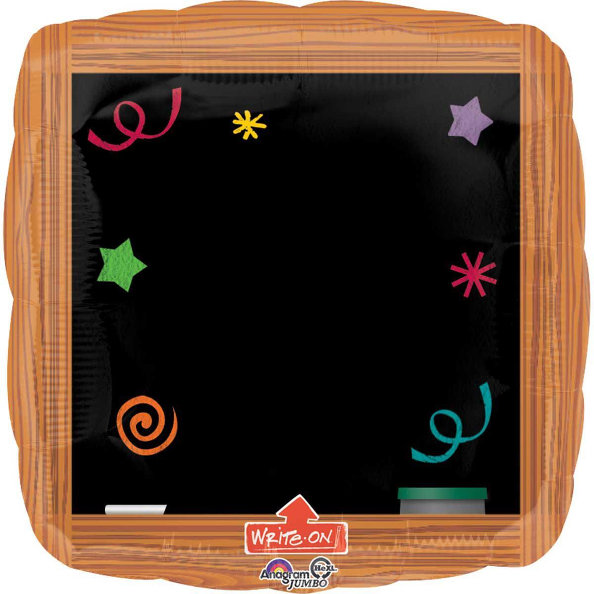 Write On Wood Frame Black Board Jumbo Balloon 32in Balloons & Streamers - Party Centre - Party Centre