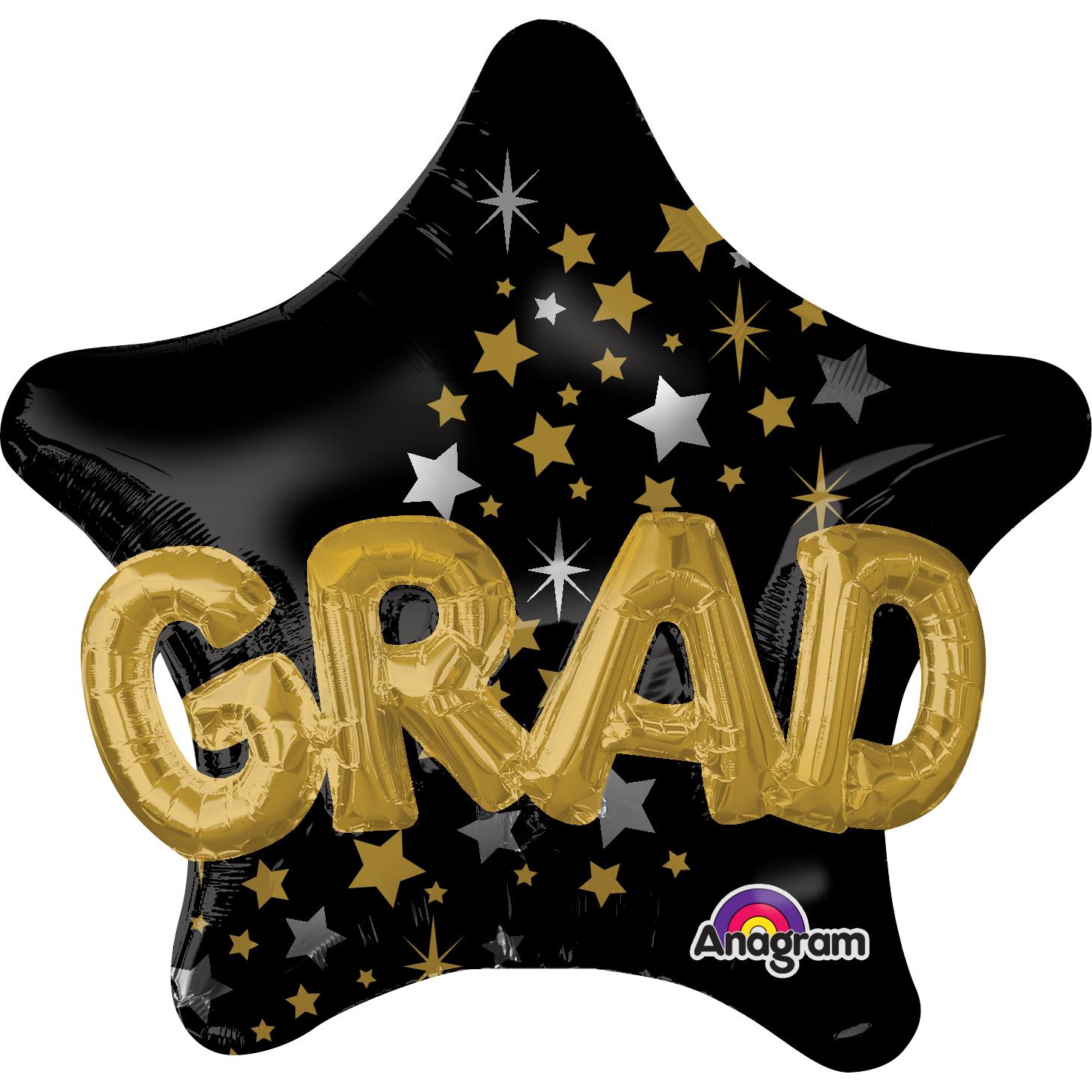 Congrats GRAD Star Multi-Balloon 36in Balloons & Streamers - Party Centre - Party Centre