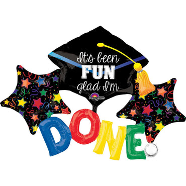 Floating DONE Multi Balloon 52x38in Balloons & Streamers - Party Centre - Party Centre