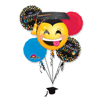 Awesome Grad Balloon Bouquet 5ct Balloons & Streamers - Party Centre - Party Centre