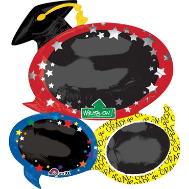 Write-On Graduation Bubble Chalkboard Balloon  26x29in Balloons & Streamers - Party Centre - Party Centre