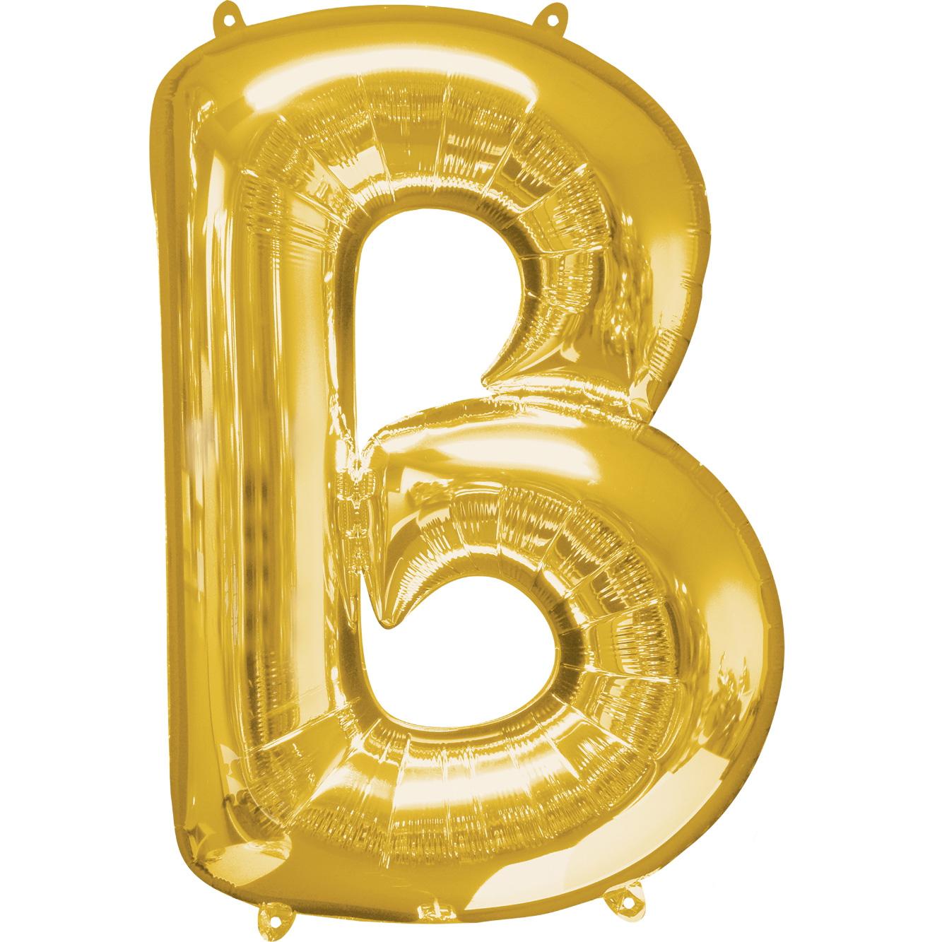 Letter B Gold SuperShape Balloon 23x34in Balloons & Streamers - Party Centre - Party Centre