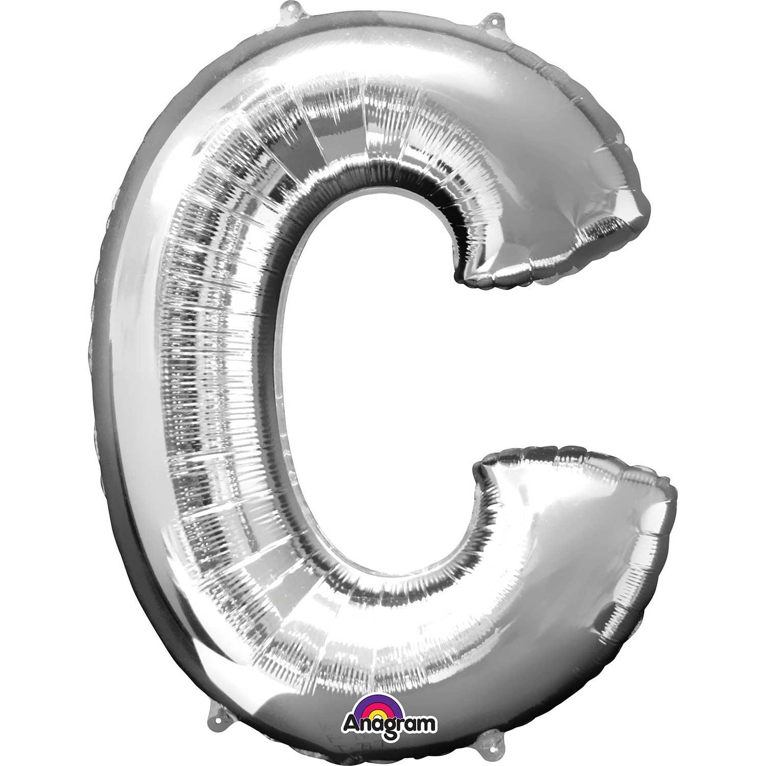 Letter C Silver SuperShape Balloon 25x32in Balloons & Streamers - Party Centre - Party Centre