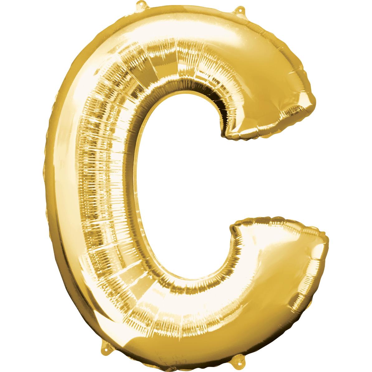 Letter C Gold SuperShape Balloon 25x32in Balloons & Streamers - Party Centre - Party Centre