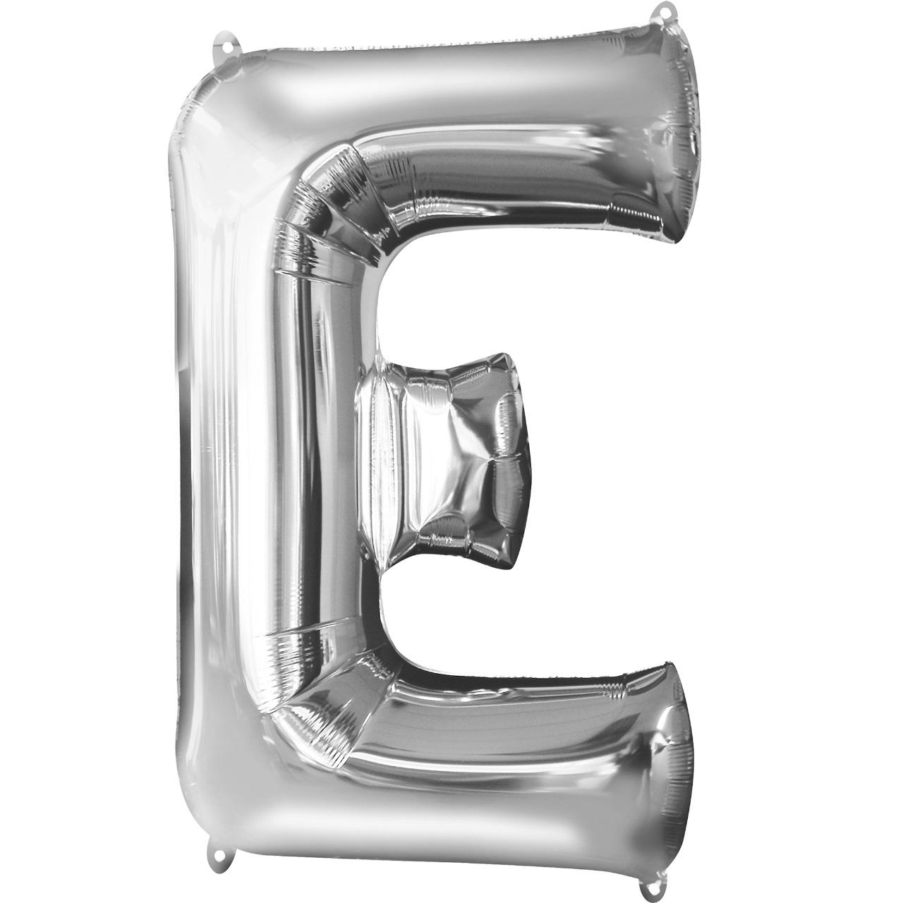 Letter E Silver SuperShape Balloon 21x32in Balloons & Streamers - Party Centre - Party Centre