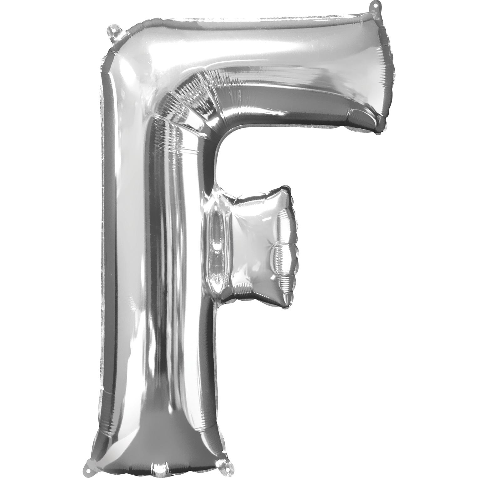 Letter F Silver SuperShape Balloon 21x32in Balloons & Streamers - Party Centre - Party Centre