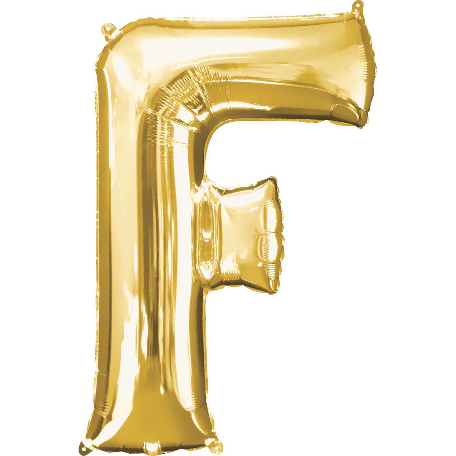 Letter F Gold SuperShape Balloon 21x32in Balloons & Streamers - Party Centre - Party Centre
