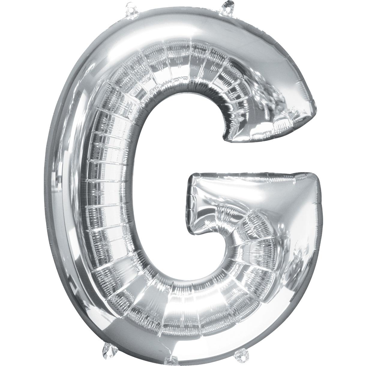 Letter G Silver SuperShape Balloon 25x32in Balloons & Streamers - Party Centre - Party Centre
