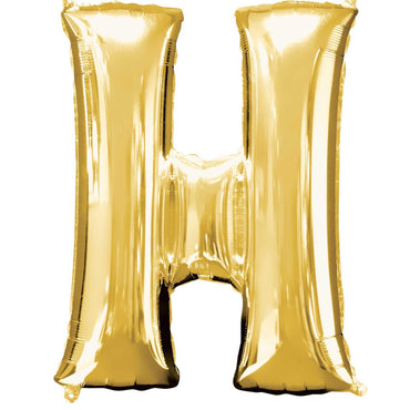Gold Letter H SuperShape Balloon 66x81cm Balloons & Streamers - Party Centre - Party Centre