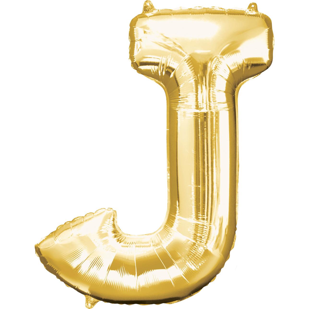 Letter J Gold SuperShape Balloon 23x33in Balloons & Streamers - Party Centre - Party Centre