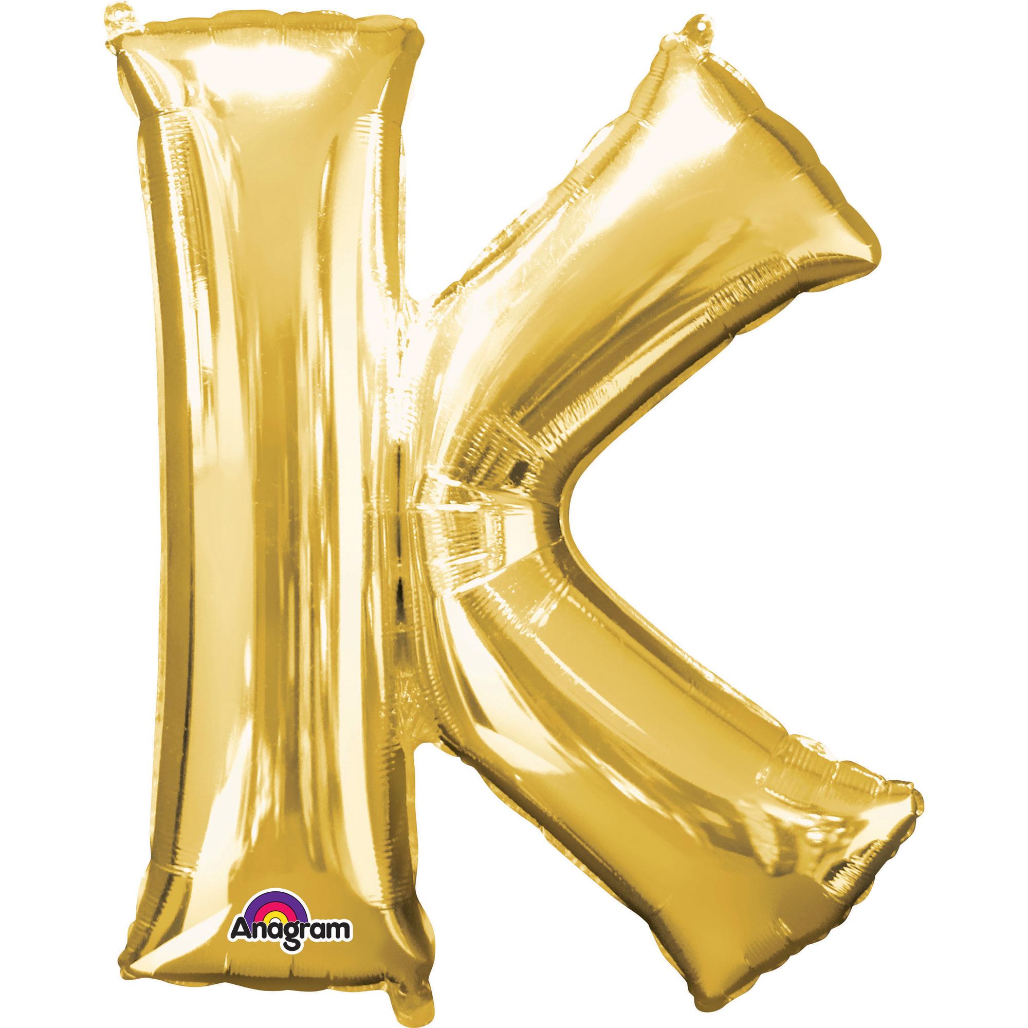 Letter K Gold SuperShape Balloon 26x33in Balloons & Streamers - Party Centre - Party Centre