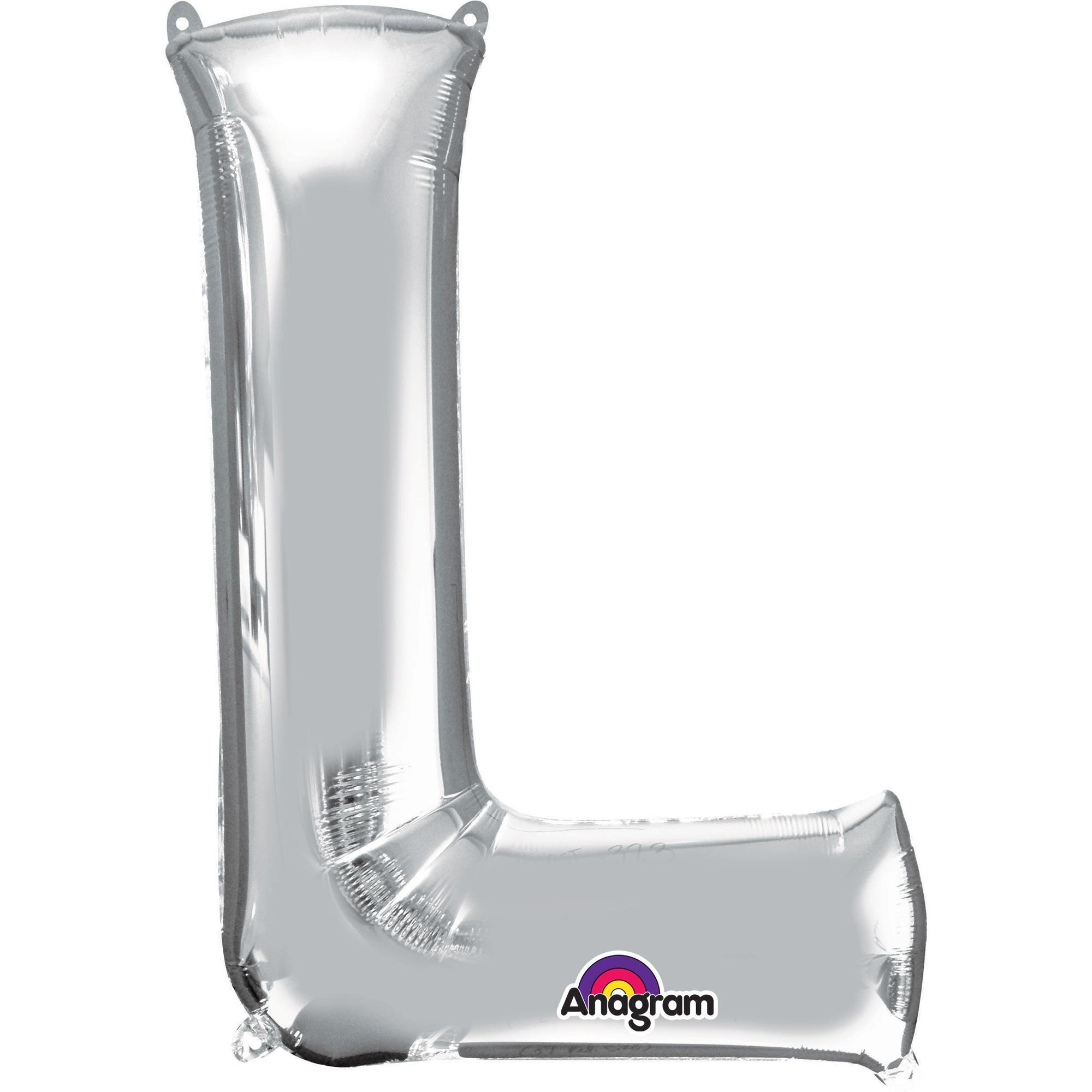 Letter L Silver SuperShape Balloon 23x32in Balloons & Streamers - Party Centre - Party Centre