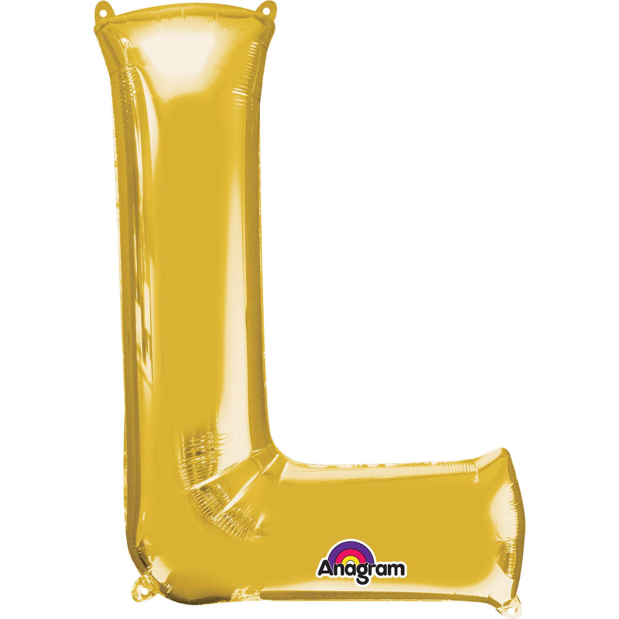 Letter L Gold SuperShape Balloon 23x32in Balloons & Streamers - Party Centre - Party Centre