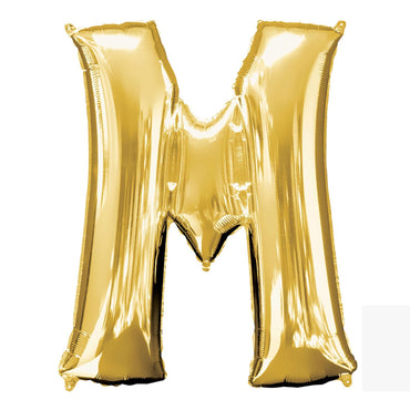 Gold Letter M Supershape Balloon 81cmx83cm - Party Centre