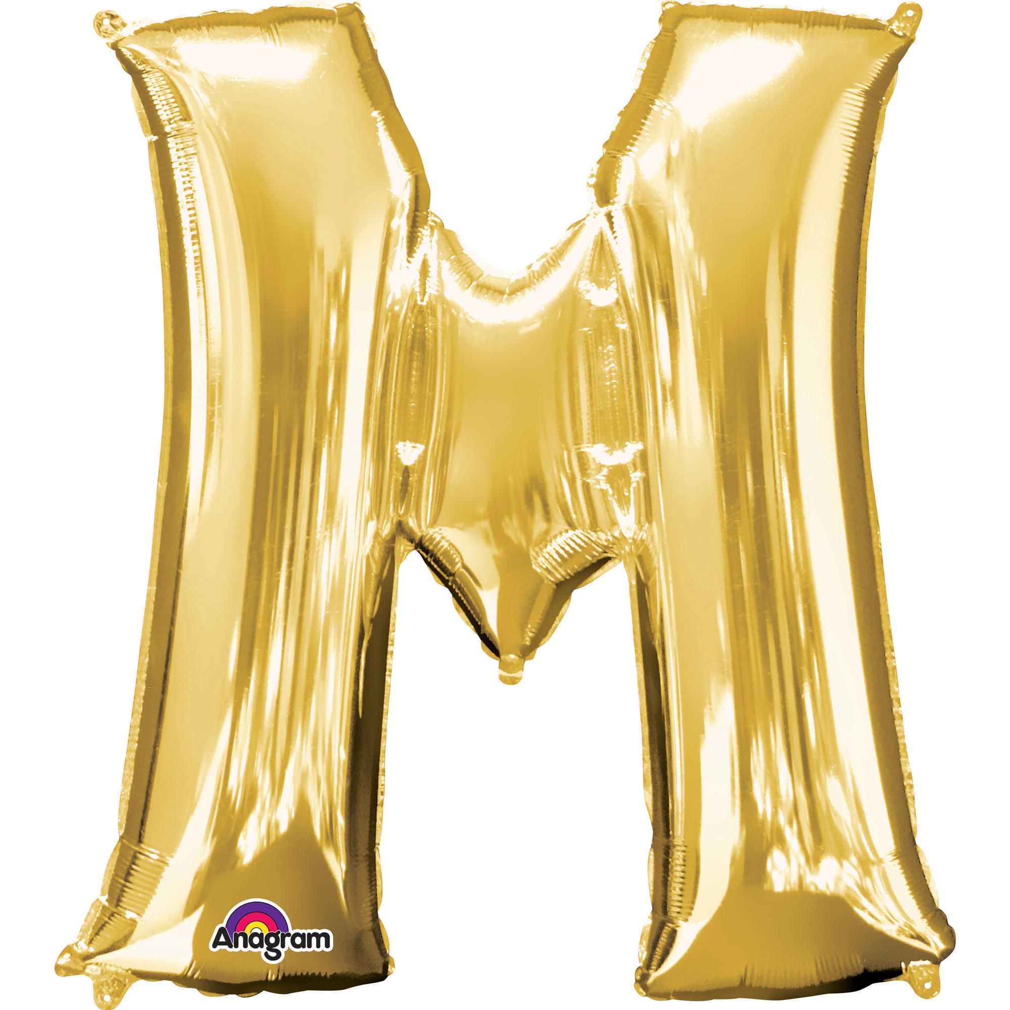 Letter M Gold SuperShape Balloon 32x33in Balloons & Streamers - Party Centre - Party Centre