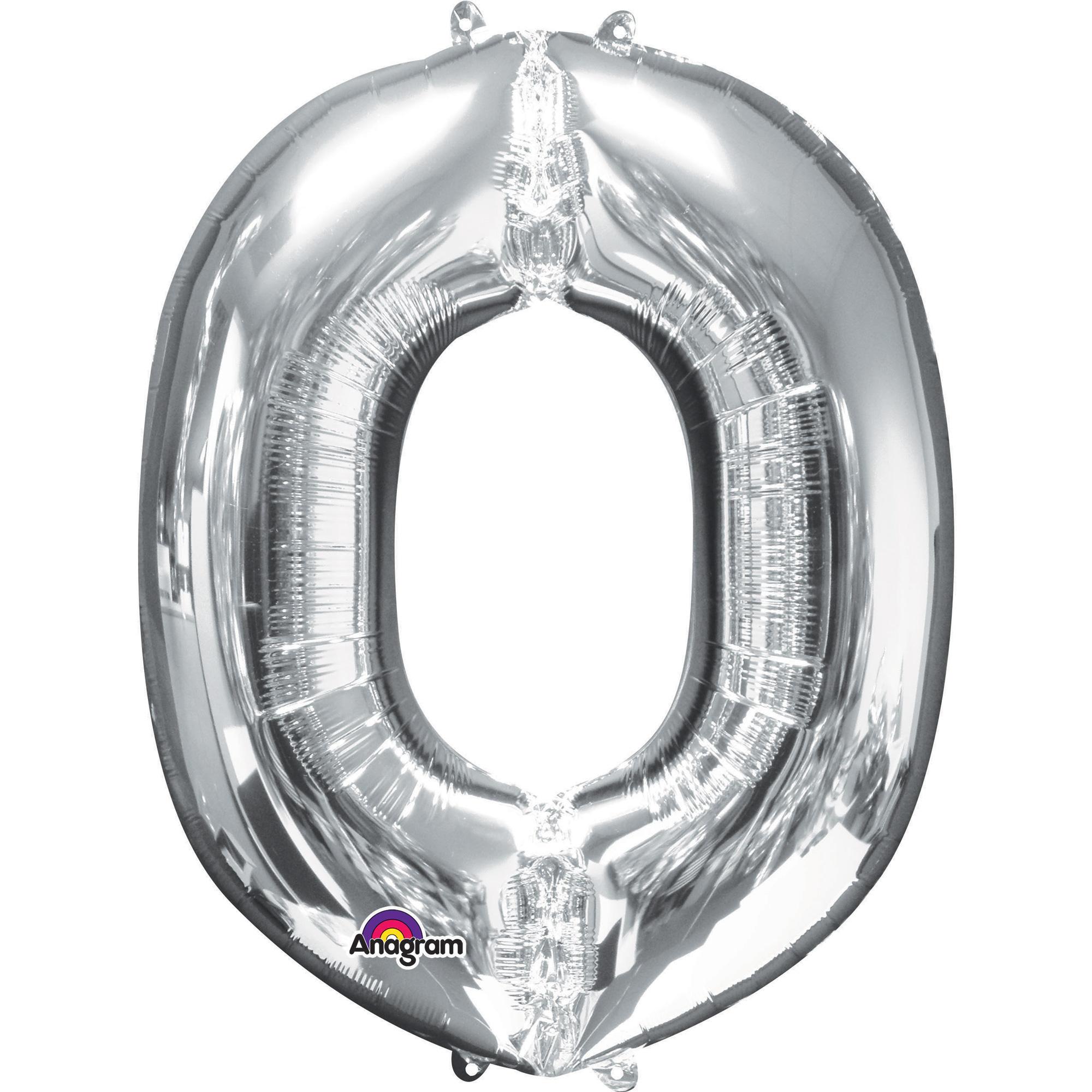 Letter O Silver SuperShape Balloon 26x33in Balloons & Streamers - Party Centre - Party Centre