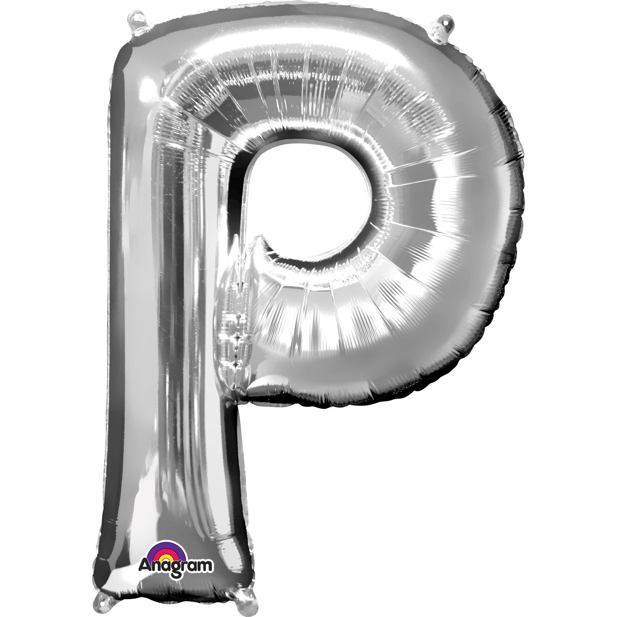 Letter P Silver SuperShape Balloon 24x32in Balloons & Streamers - Party Centre - Party Centre