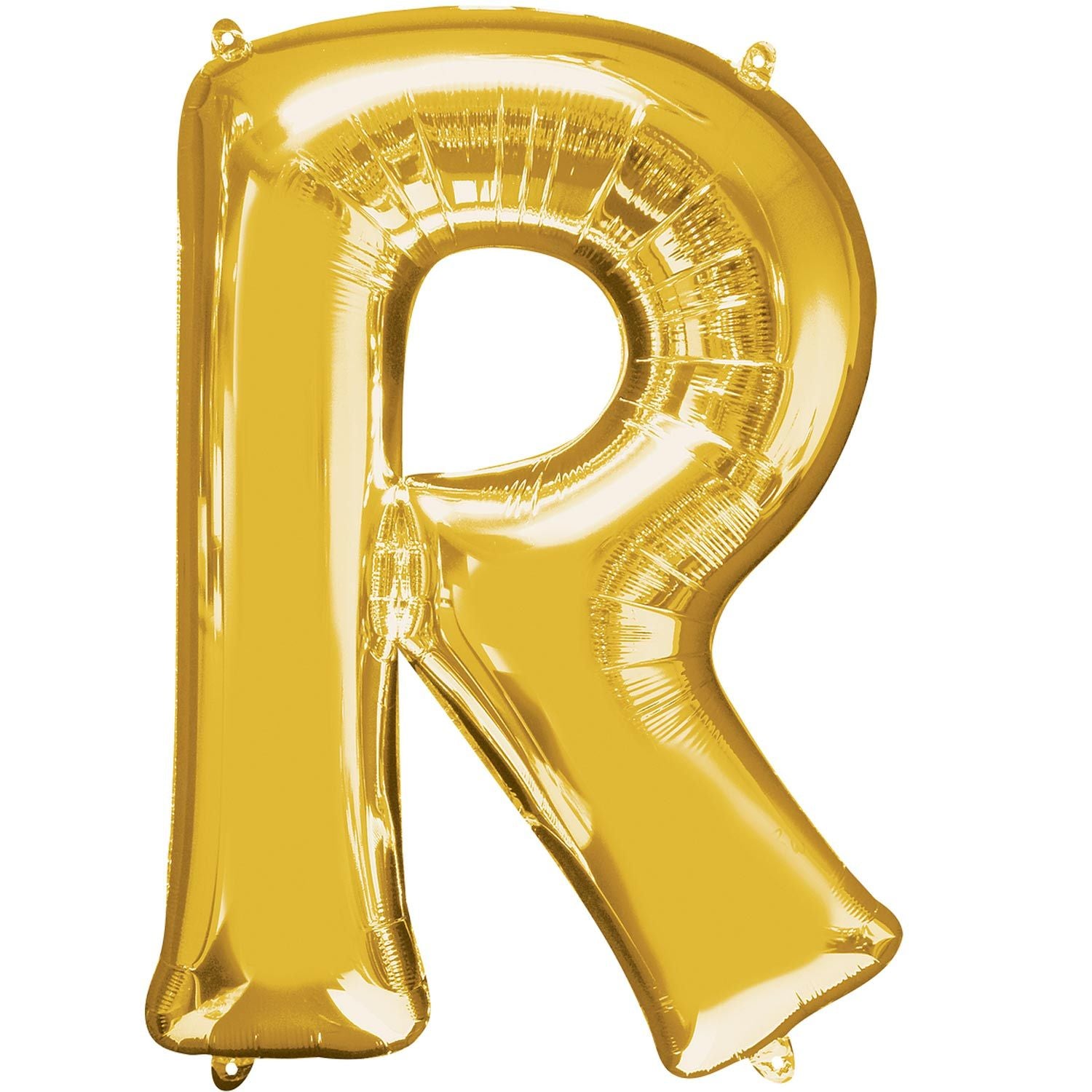 بالون مجسم كبير باللون الذهبي على شكل حرف R مقاس 58 سم × 81 سم - Party Centre
