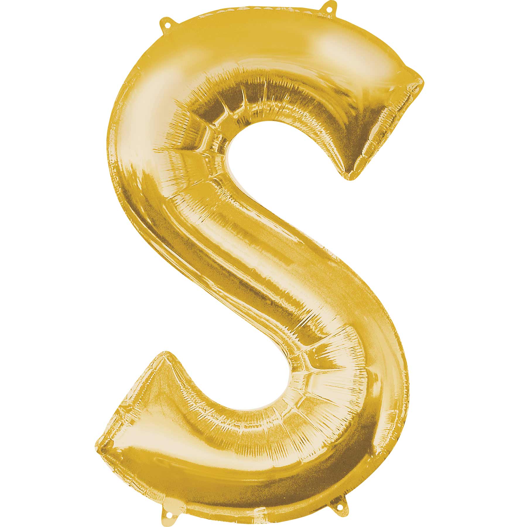 بالون فويل مجسم كبير على شكل حرف S بلون ذهبي- مقاس 86× 34سم - Party Centre