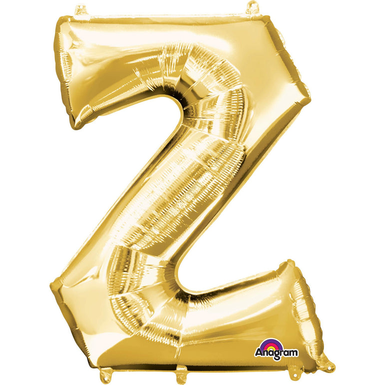 Letter Z Gold SuperShape Balloon 25x33in Balloons & Streamers - Party Centre