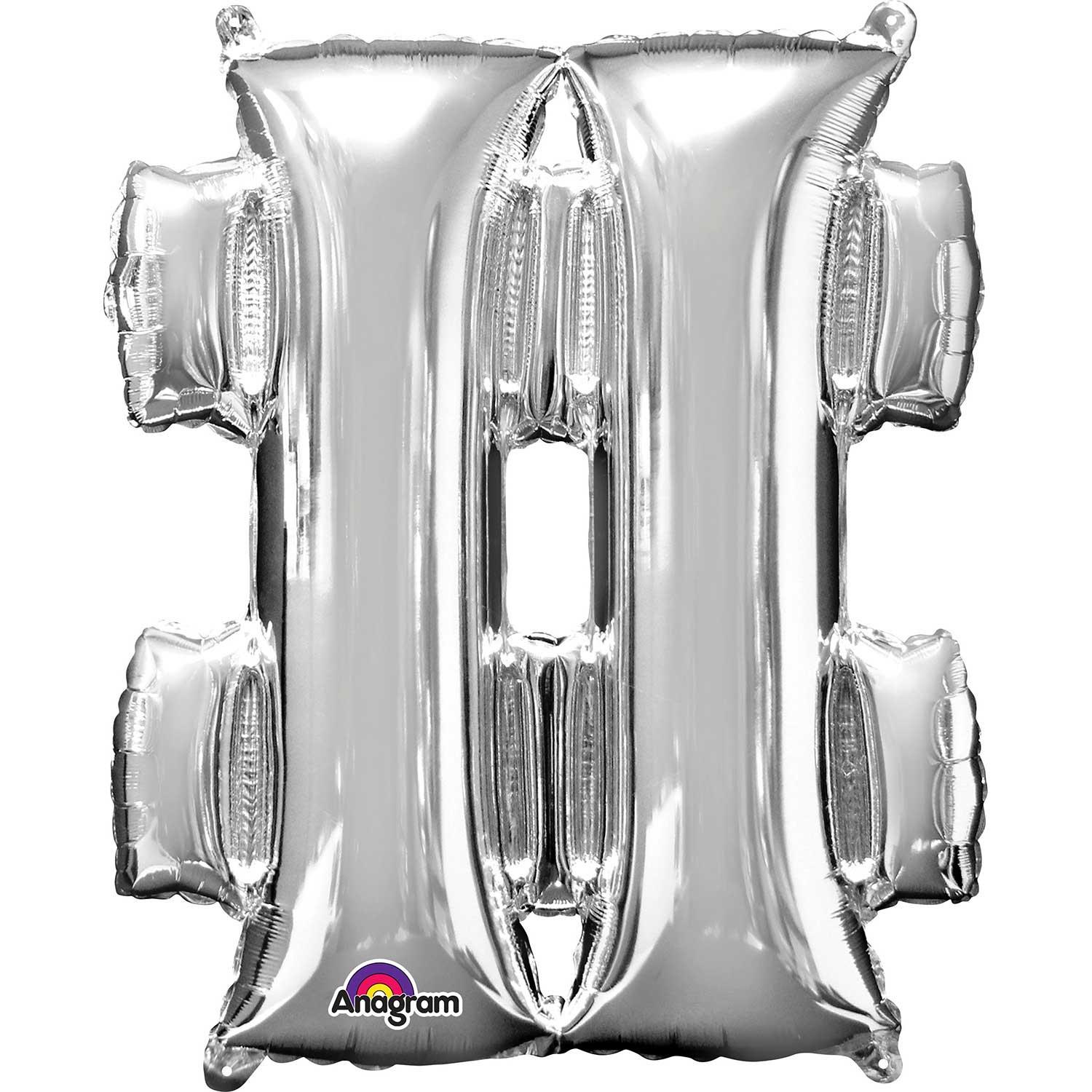 Symbol # Silver SuperShape Foil Balloon 68x83cm Balloons & Streamers - Party Centre - Party Centre