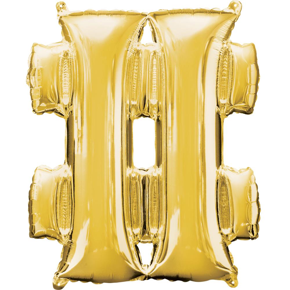 Symbol # Gold SuperShape Foil Balloon 27x33in Balloons & Streamers - Party Centre - Party Centre