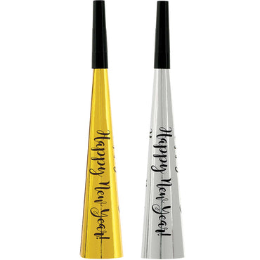 New Year's Horns Foil-Black/Silver/Gold 9in 24pcs Party Accessories - Party Centre - Party Centre