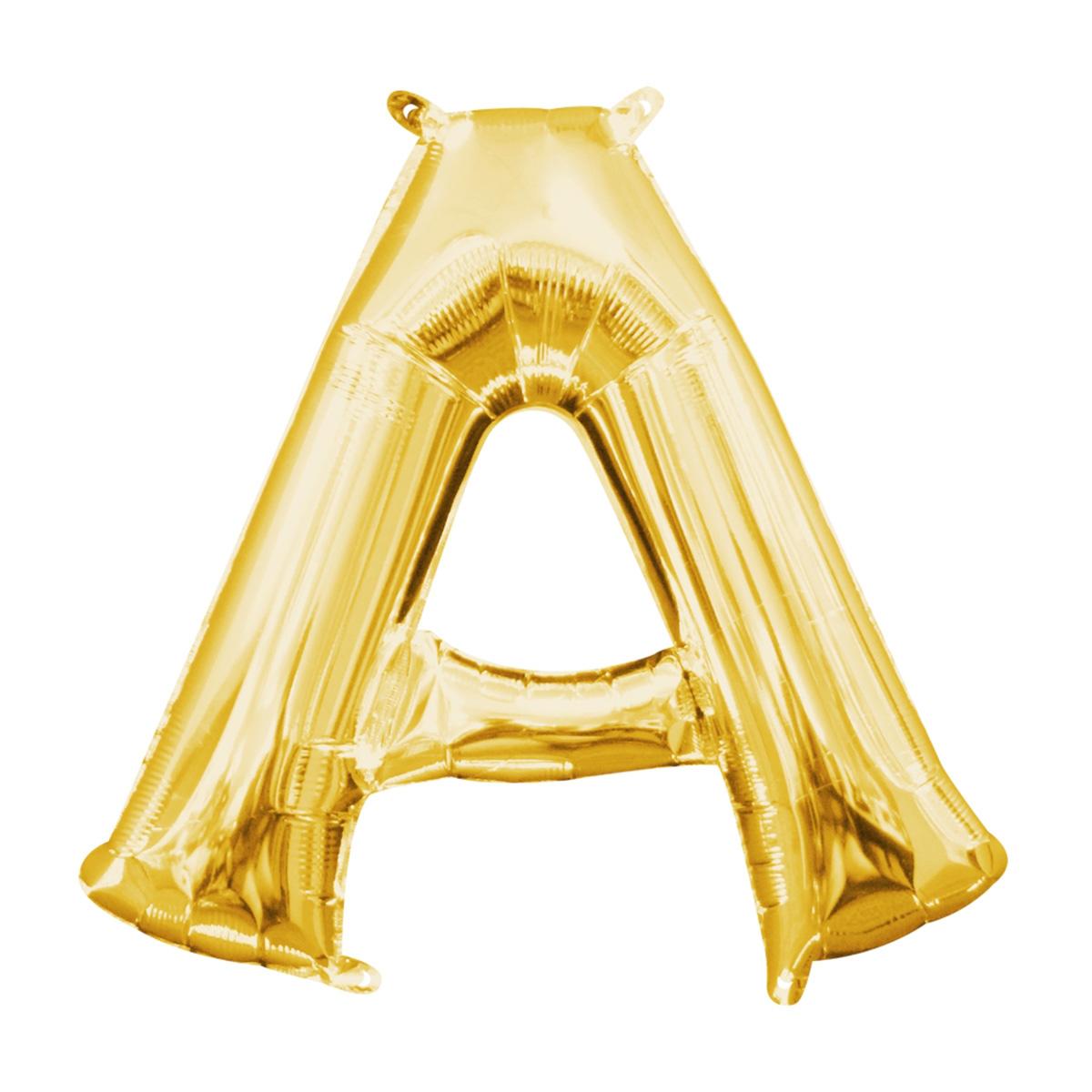 Letter A Gold Mini Shape Foil Balloon 16in Balloons & Streamers - Party Centre - Party Centre